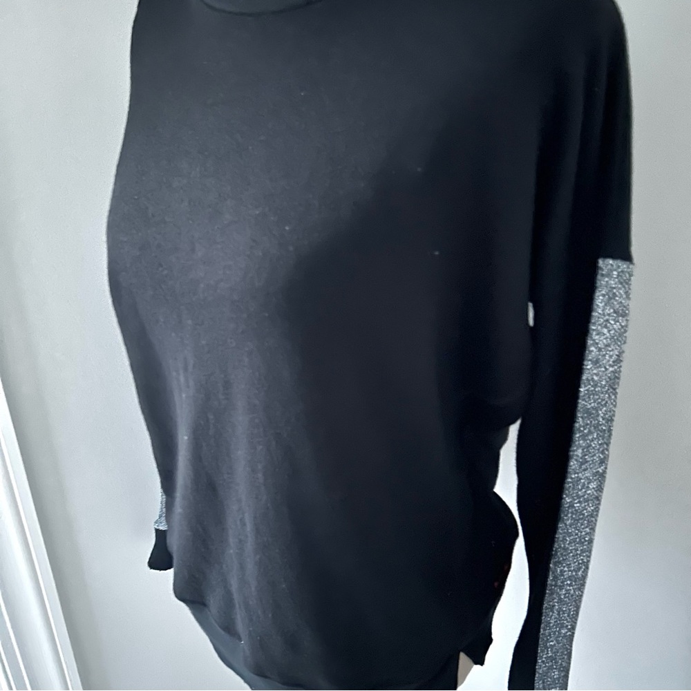 🌸NWOT n:Philanthropy Times Sparkle Sleeve Mock Neck Sweater. Black. Size: M - Picture 5 of 5